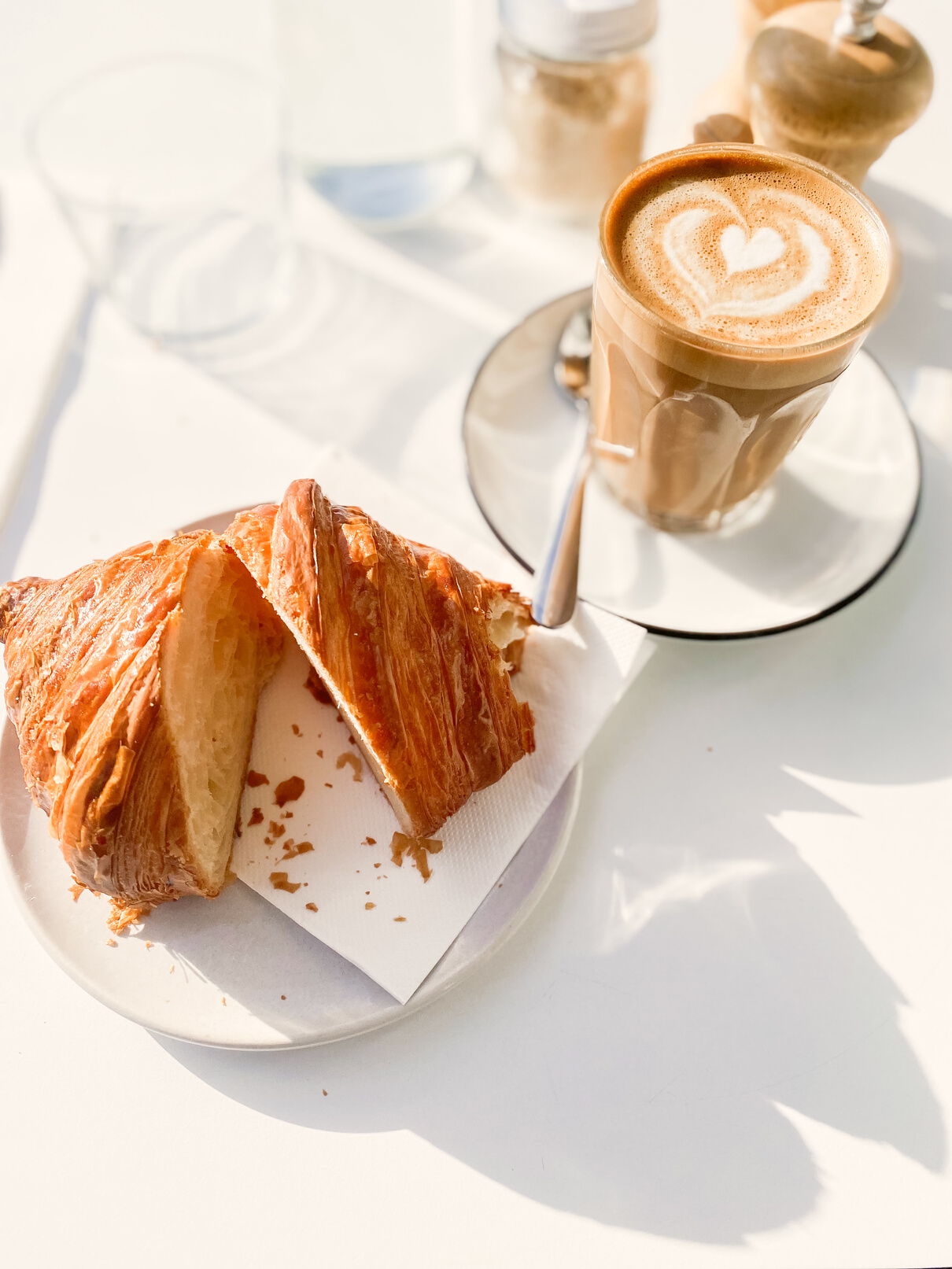 Croissant and Cup of Cappuccino